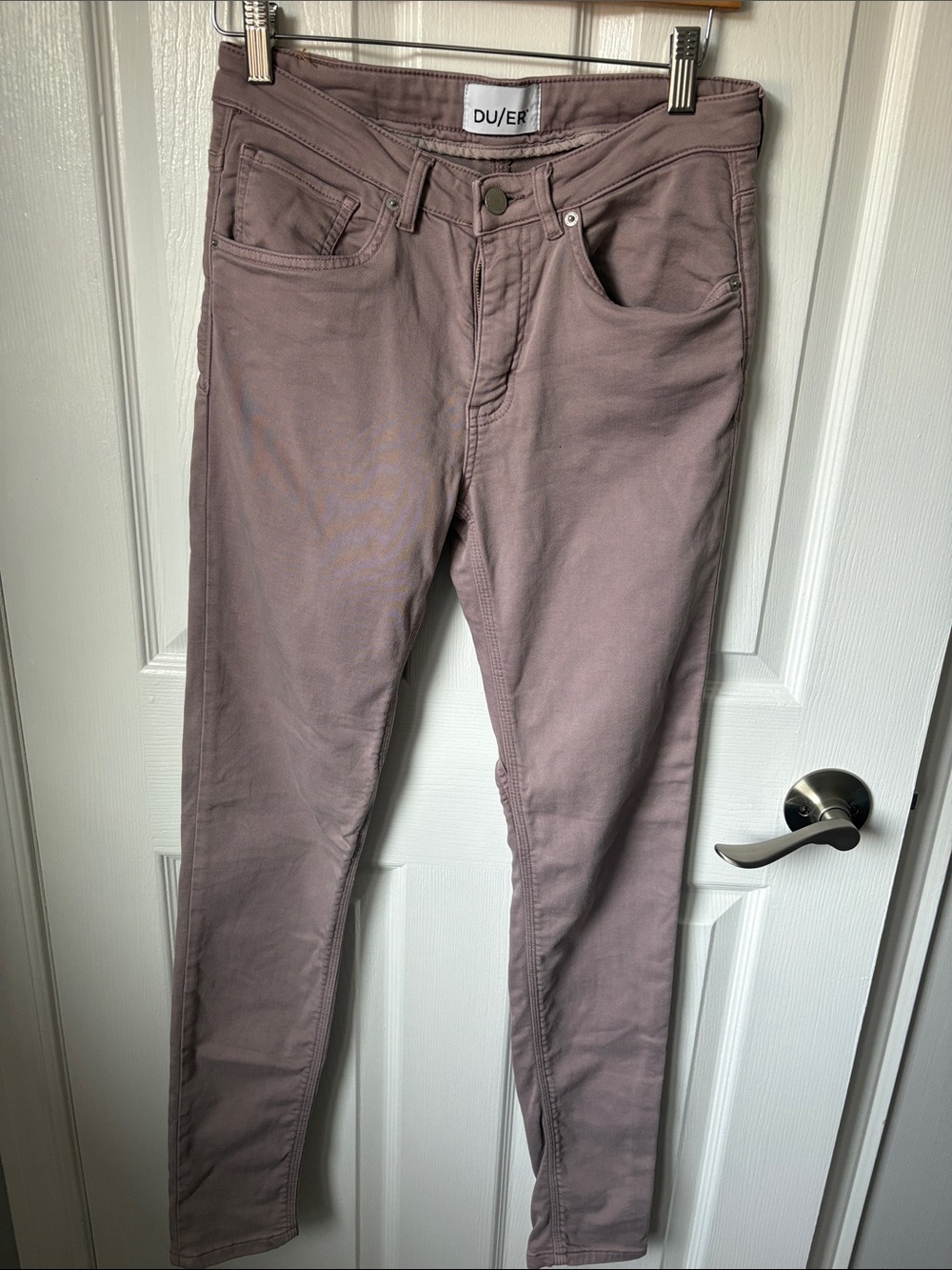 DU/ER Women's Straight Leg Pants in Dusty Mauve